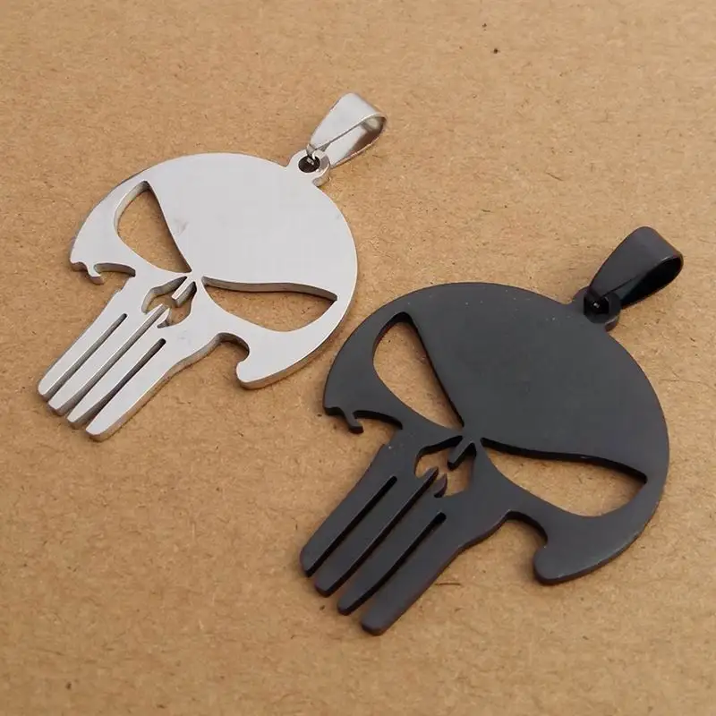 1 шт. серебряный и черный мужские ювелирные изделия Каратель Темный рыцарь череп