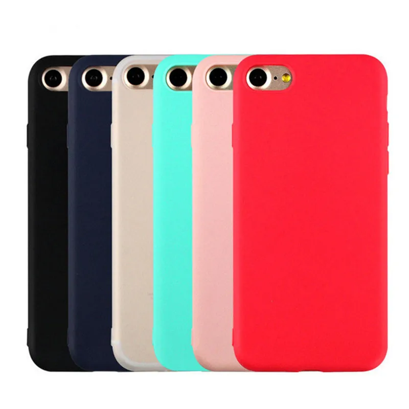 Cute Candy Colors Soft Phone Case For iPhone X 6 6S 7 8 Plus Anti-knock TPU Slim Matte Cover 5 5S SE 6Plus |