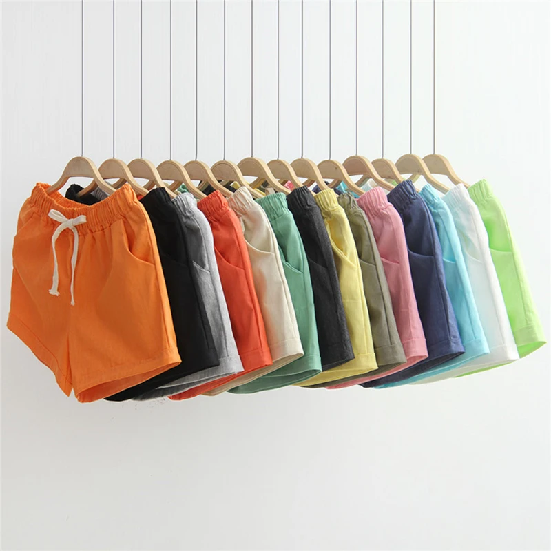 Женские спортивные шорты для бега и фитнеса хлопковые карамельных цветов с