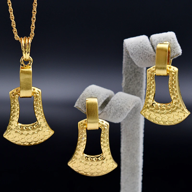 Sunny Jewelry Дубай Модные Ювелирные наборы для женщин серьги ожерелье с подвеской