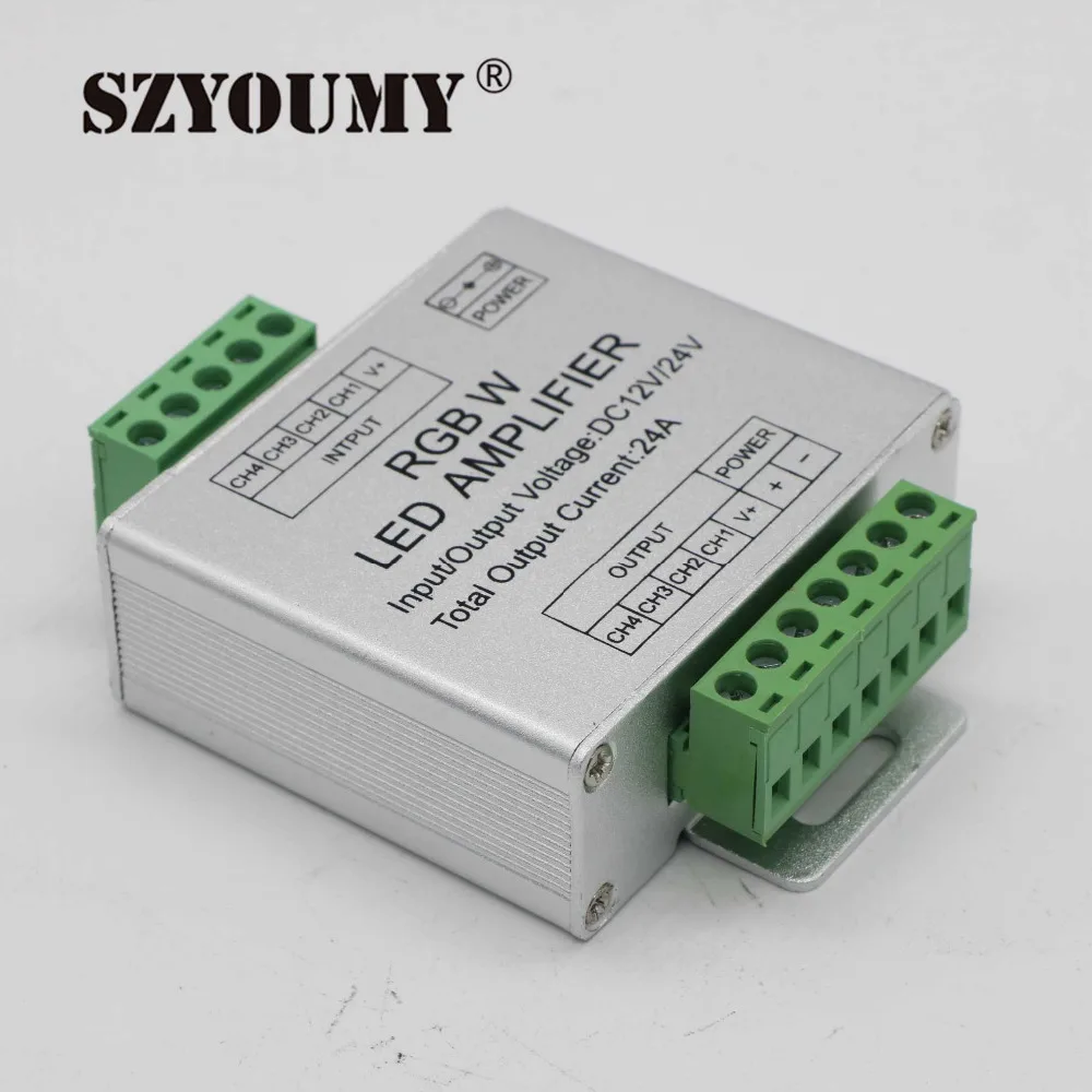 SZYOUMY LED RGBW/rgb усилитель DC12 24 В 24а 4 канала Светодиодная лента репитер питания пульт