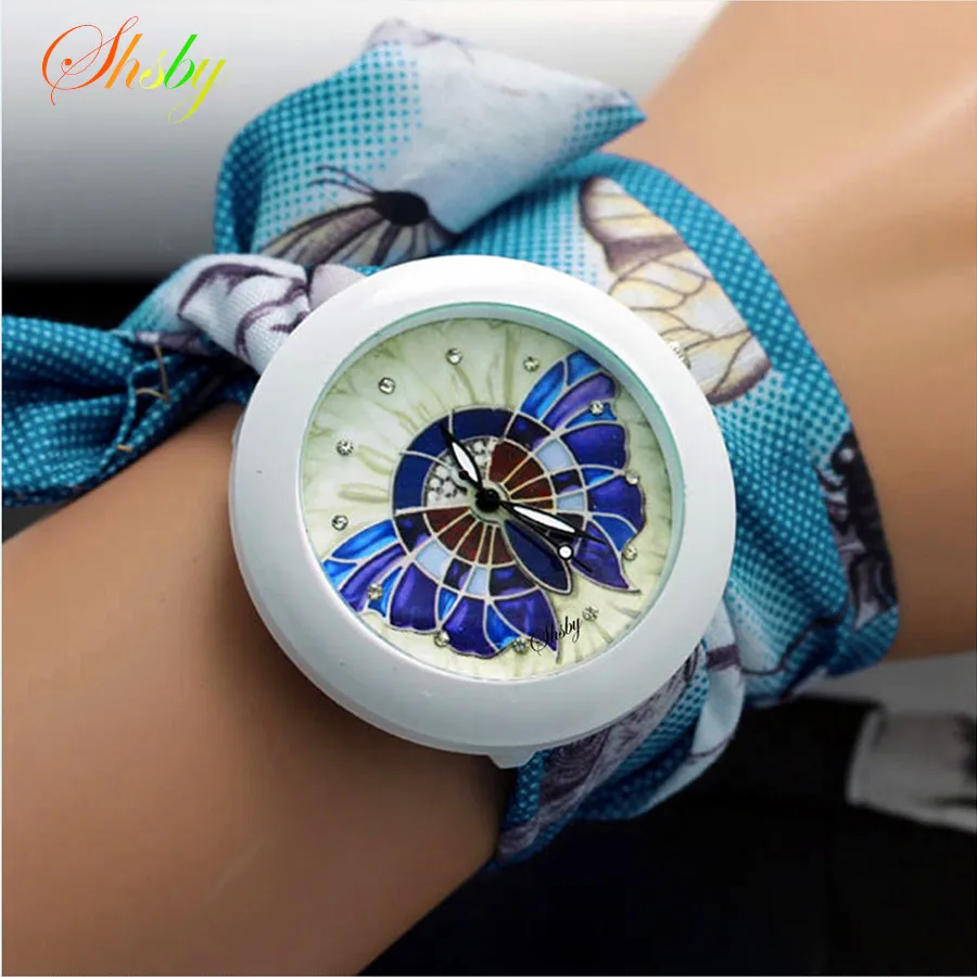 shsby new floral chiffon sweet girls watch Sweet chiffon fabric women dress watches fashion Ladies flower cloth wrist watch shsby new ethnic floral chiffon sweet girls watch flower cloth watches women dress watches fashion quartz female ladies gift