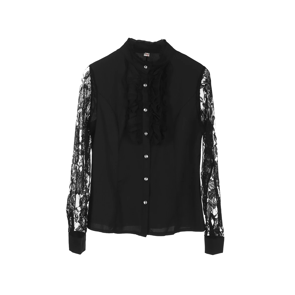 2018 модная женская блузка Повседневная кружевная шифоновая рубашка с длинным