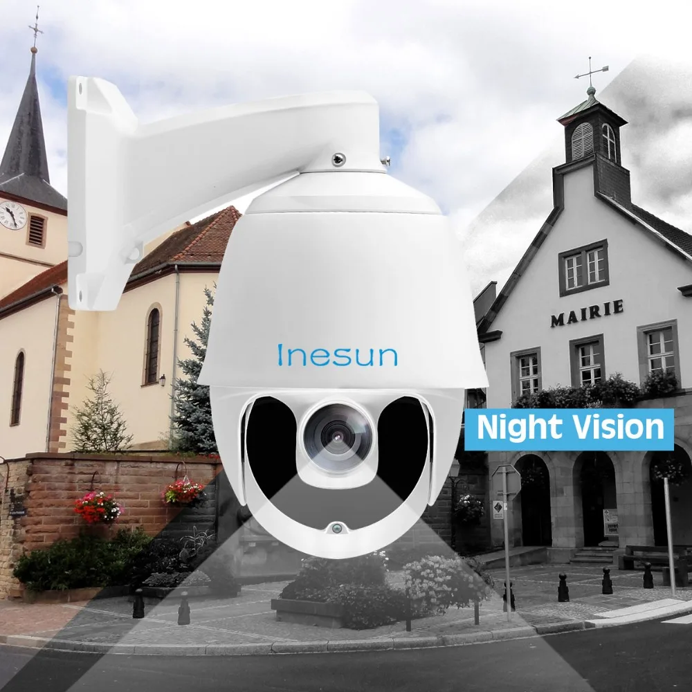 Inesun супер HD 5MP PTZ IP камера безопасности Открытый панорамирование/наклон 30X