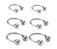 lot100pcs body jewelry surgical steel earnose lip labret bar lip piercing cbr horseshoes ring helix cartilage daith piercing