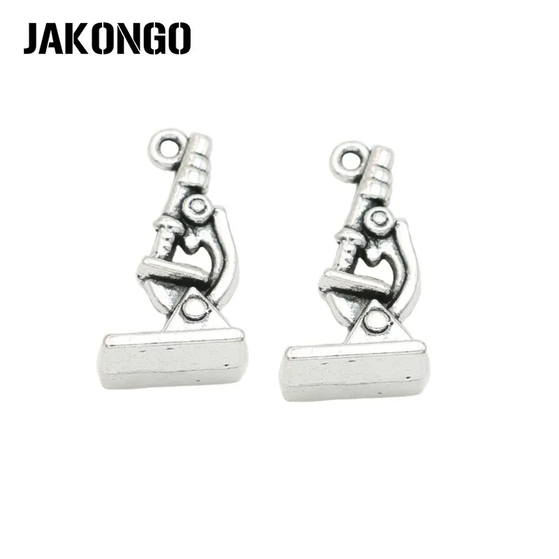 JAKONGO античный посеребренный микроскоп Очаровательные Подвески Ювелирные