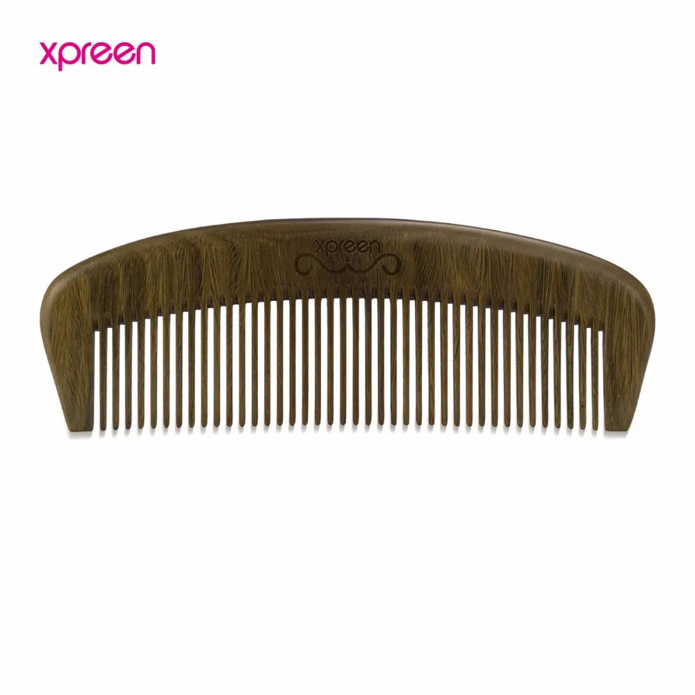 XPREEN Hair Comb Fashion Halfmoon Handmade Green Sandal Wood Brush Set Hairbrush Scent for Beard &amp Mustache | Уход за волосами и
