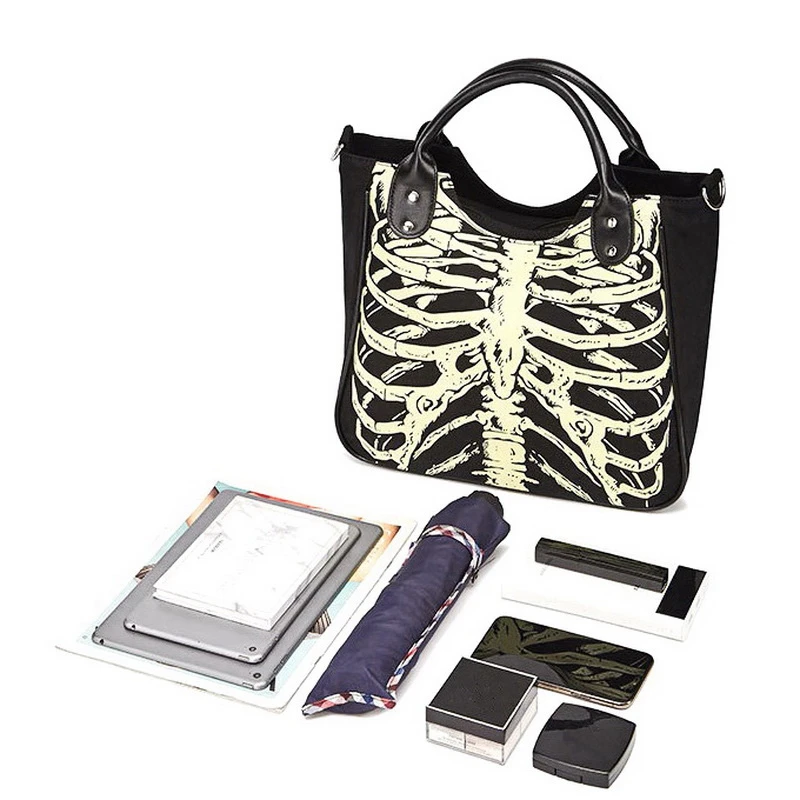 Светящиеся готические сумки со скелетом и черепами дизайнерские женские
