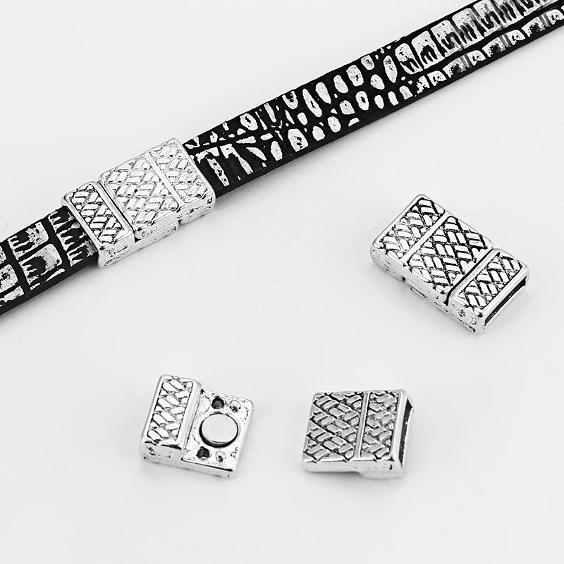 

5 Sets 10x2mm Magnetic Clasp For use With 5mm 10mm Flat Leather Cord