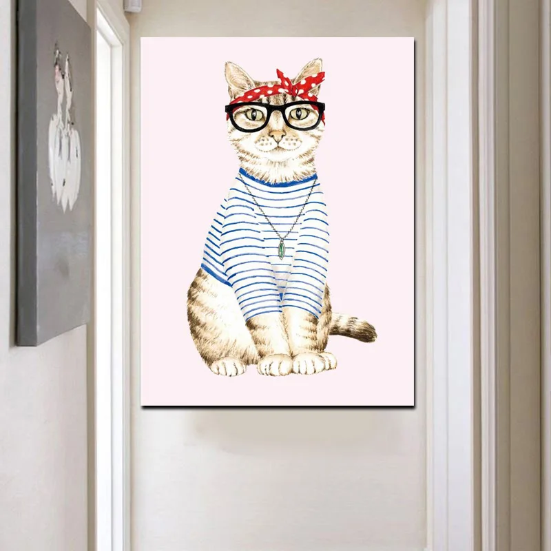 Настенная картина YWDECOR Абстрактная кошка