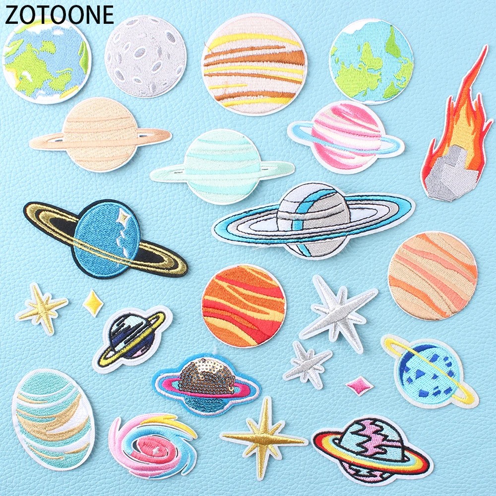 Нашивки ZOTOONE на одежду с рисунком дикой планеты цветные космические аппликации