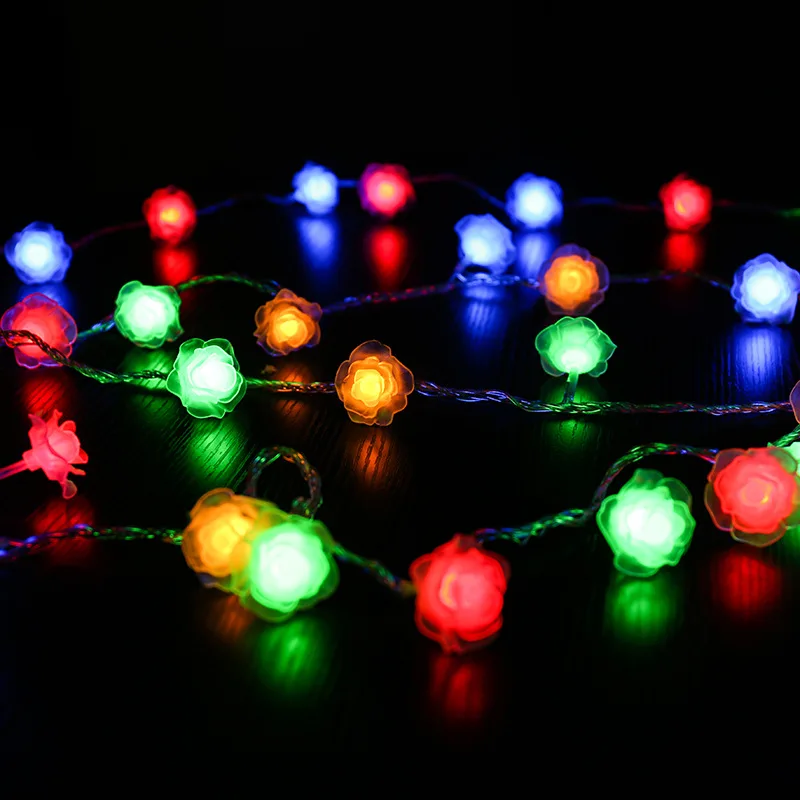 

Battery Powered Rose LED String Lights USB / 220V Wedding Birthday Garden Party Valentine's Day Decoration Fairy Lights