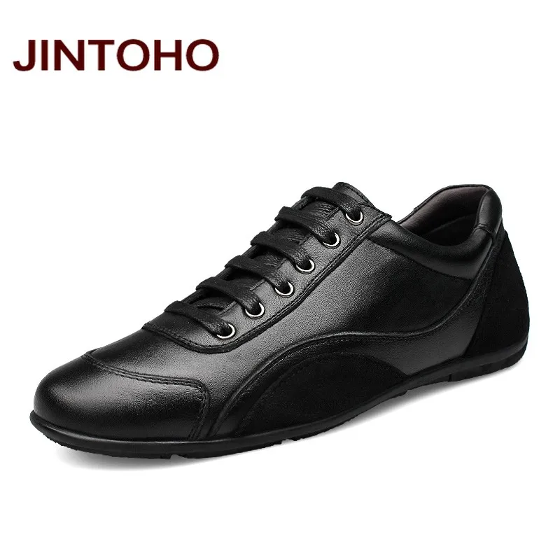 JINTOHO Мужская обувь из натуральной кожи большие размеры 36-48 повседневная с