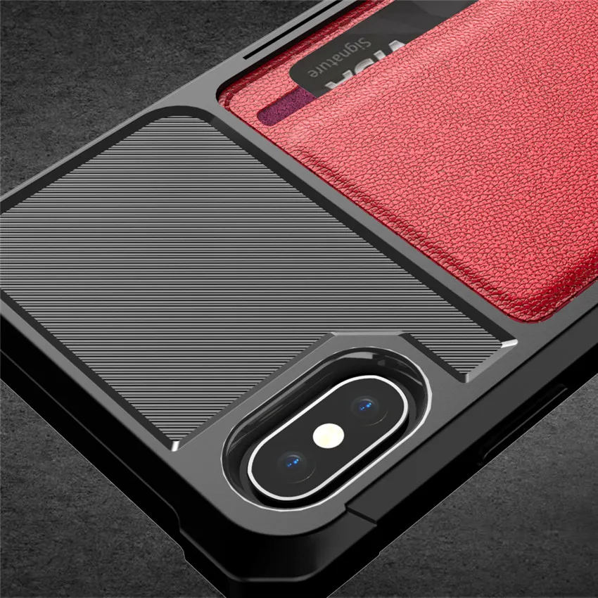 Роскошный кожаный кошелек для карт чехол телефона Iphone Xs Max Plus Xr X 8 7 6 Гибридный