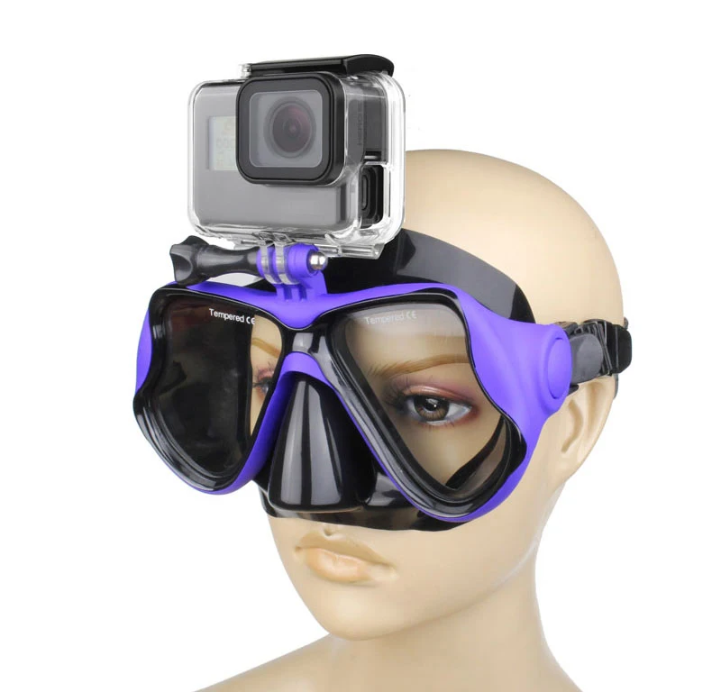 Маска для плавания из закаленного стекла маска для дайвинга для GoPro Hero 7 6 5 4 3 для Xiaomi Yi 4K Sjcam Eken маска для подводного плавания для Go Pro Аксессуары