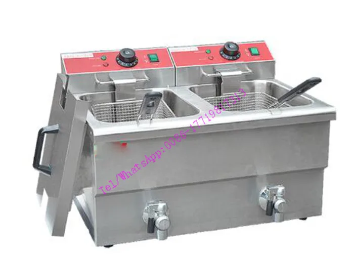 

Free shipping by express double sided grill and griddle churro machine and fryer mobile food cart fryer