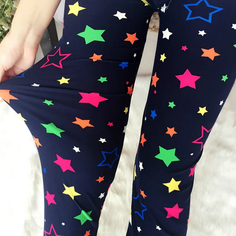 

Floral Printing Elastic Leggings Women High Waist Leggings Stretch Pencil Pants Slim Female Bottoms Women Pant