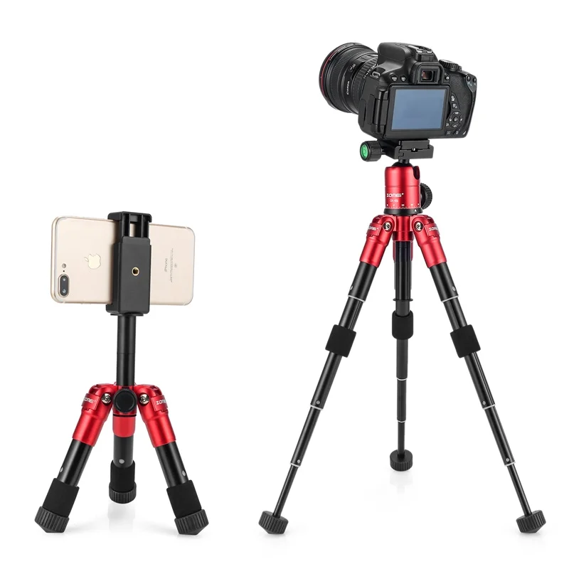 

Zomei Camera Live Tripod lightweight Aluminum Flexible CK45 Mini Tabletop tripod Phone holder for Smartphone DSLR Camera video
