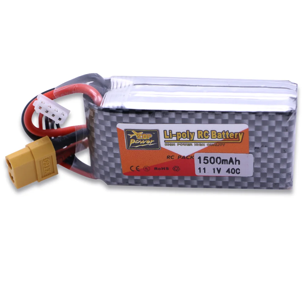 ZOP Power 11 1 В 1500 мАч 3 S 40C аккумулятор lipo XT60 Plug баланс зарядное устройство