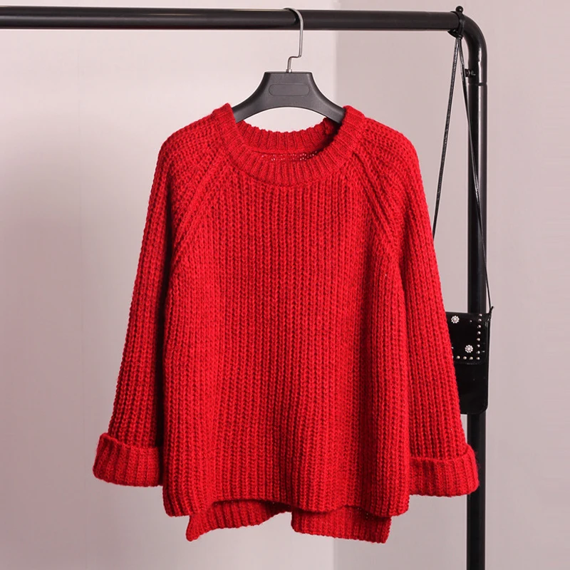 Women Winter Sweater Korean Style O-neck Knitted Female Pullover Warm Womens Pull Femme Jumper 4 Colors | Женская одежда