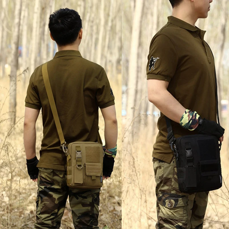 Men Camo Waterproof Vertical Messenger Bag Army Fans Tactical Shoulder Outdoor Travel Commuter Package Extend Molle XA457WD | Спорт и