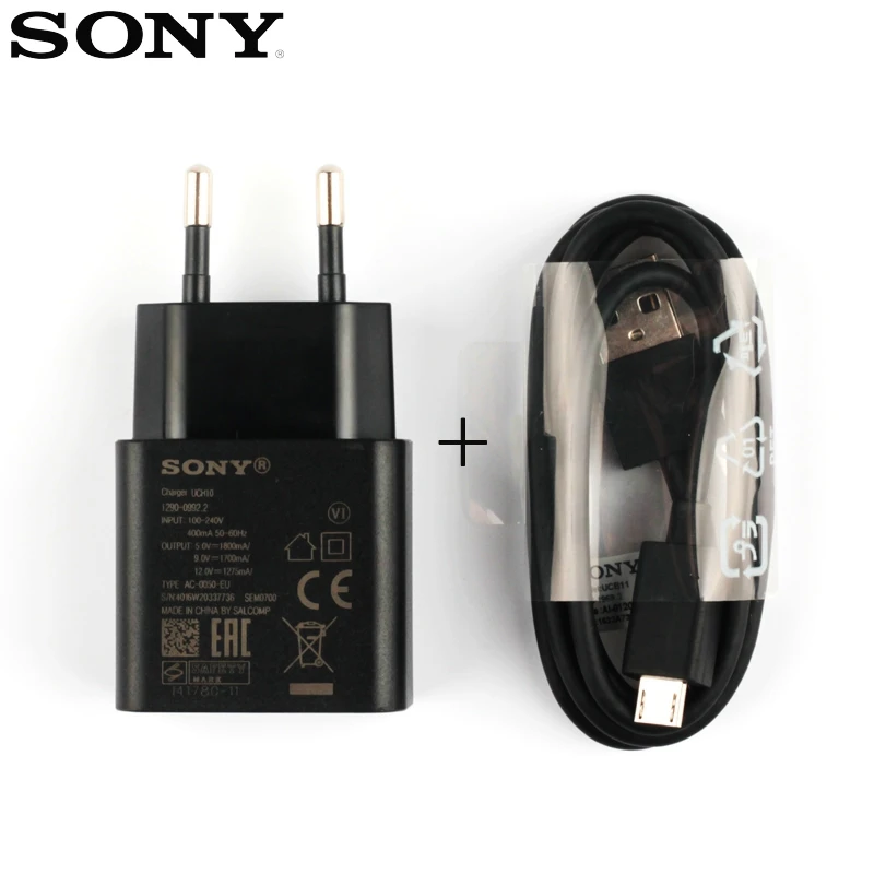 EU-Adapter-Cable Адаптер SONY для быстрой зарядки UCH10 для Xperia XA Ultra E5 Xperia Z Ultra XL39H Z1 L39 - Тип штекера: EU-Adapter-Cable