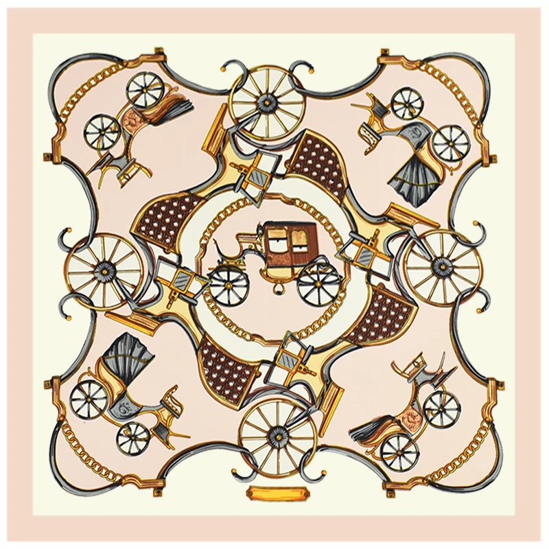 Женский шарф в европейском стиле брендовые КОРОЛЕВСКАЯ КАРЕТА шелковая накидка