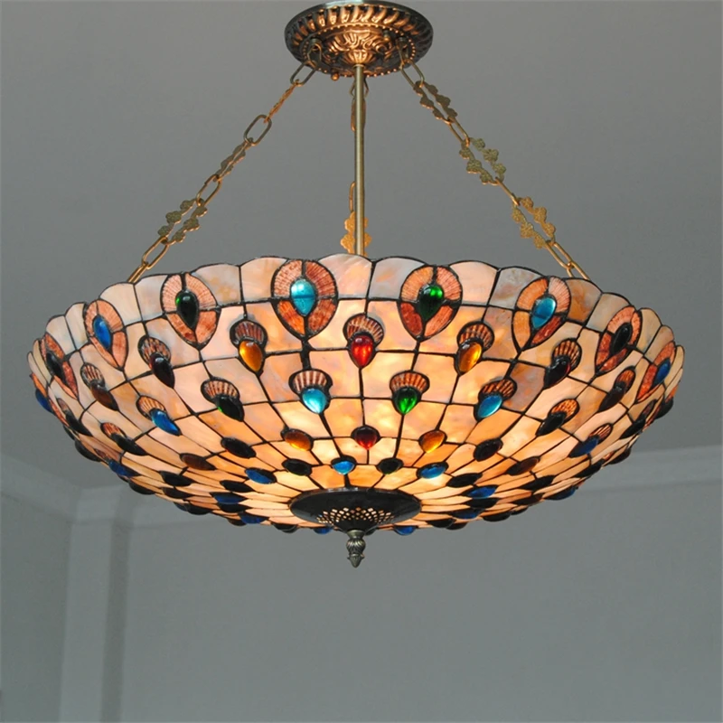 Люстры с натуральной ракушкой Тиффани FUMAT Светодиодные комнатные лампы 24 дюйма в
