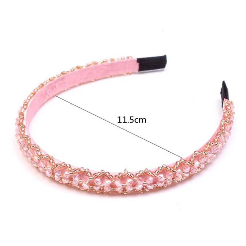 10pcs/lot Fashion Jewelry Girls Hairbands Knit Beads 15mm Wide Headwear Plastic Hair Accessories For Women |