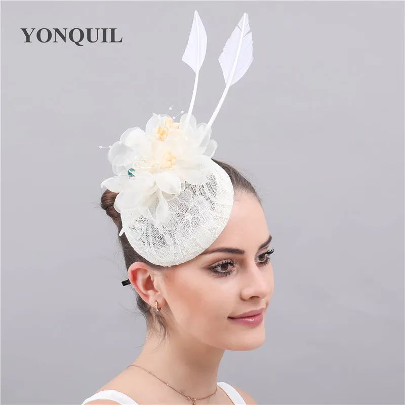 

Elegant Ladies Wedding Occasion Hair Fascinators Hats For Women Flower Headpiece Church Hair Clips Accessories Party Headdress