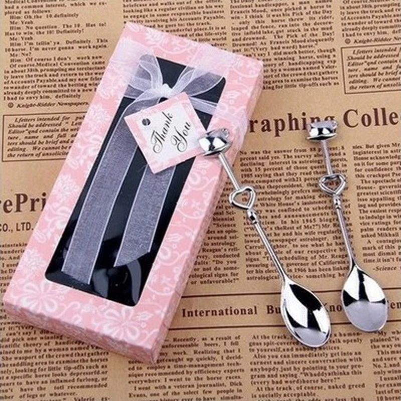 1 пара ложка из нержавеющей стали для чая и кофе|Сувениры вечеринок| |