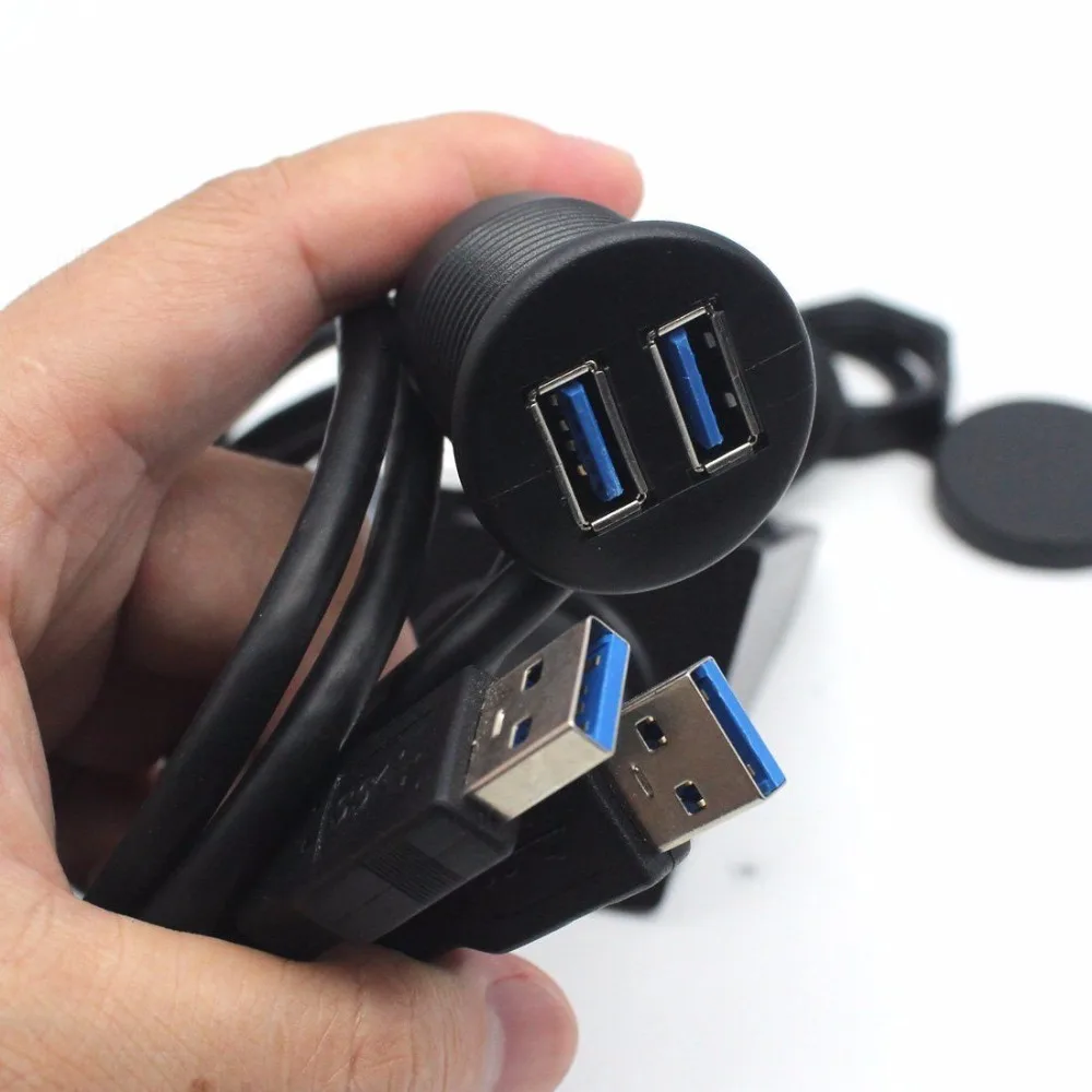 Двойной USB 3 0 Удлинительный тире крепление смывное Панель Крепление кабель для