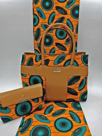 (3 шт./компл.) 6 ярдов Розовый Сумочка с голландская восковая ткань и африканские