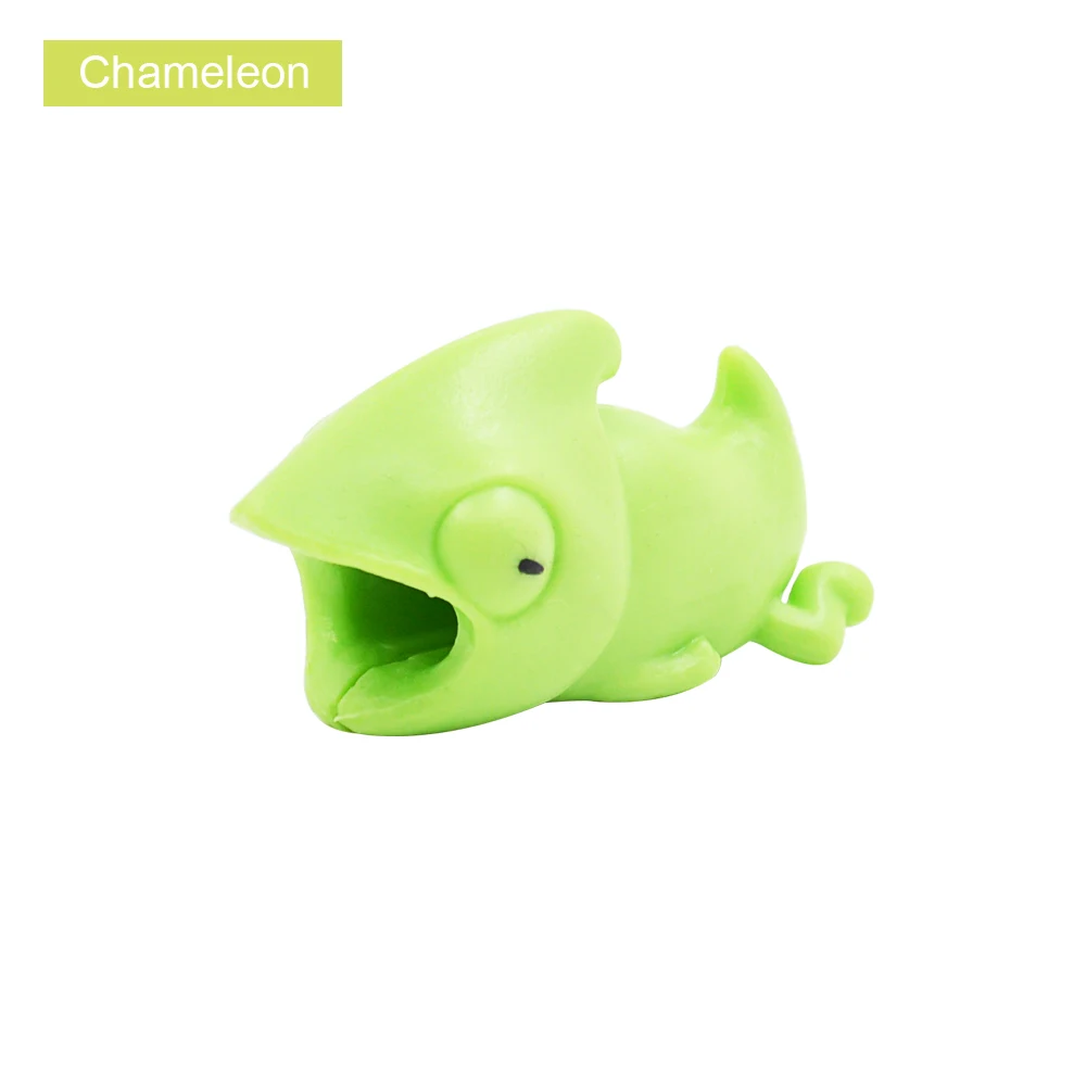 Chameleon Животное кабель bite для Android USB зарядное устройство данных провода протектор Winder Организатор Chompers Акула тигр держатель мобильного телефона аксессуар - Цвет: Chameleon