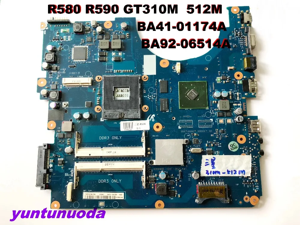 Оригинальная материнская плата для ноутбука Samsung R580 R590 GT310M 512 М протестирована на