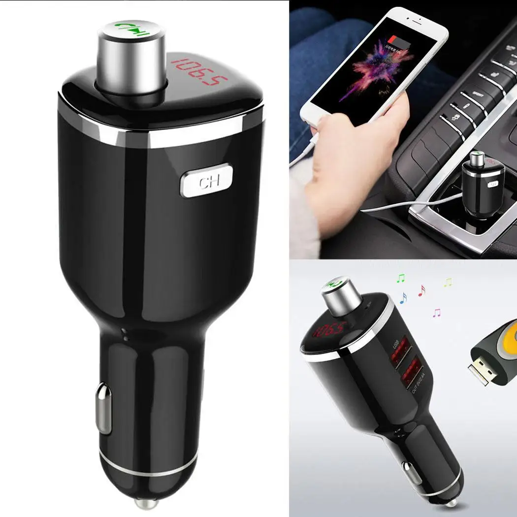 Автомобильный FM MP3 аудио плеер Bluetooth Dual USB общее автомобильное зарядное