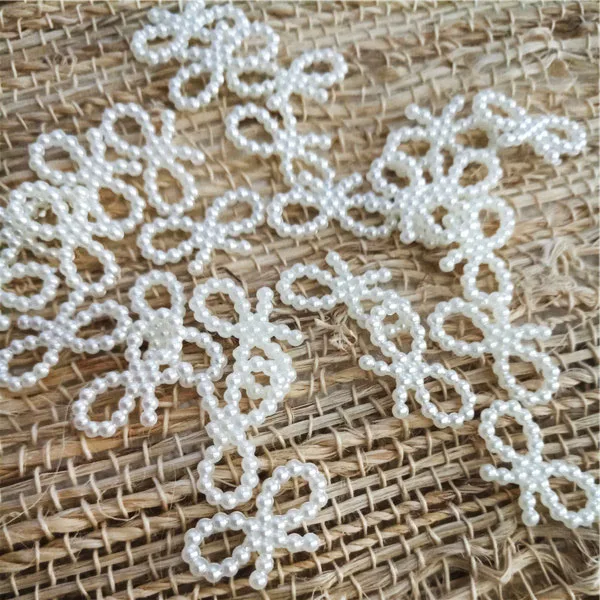 New 2/4/6/8mm ABS Imitation Pearl Bow Pentagram Peach Heart Flower DIY Accessories Cheap Wholsale Flat Bottom Patch | Украшения и