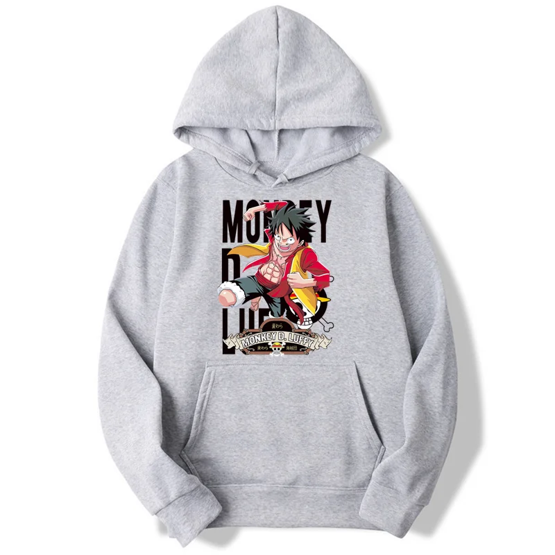 Аниме One Piece Luffy толстовка для мужчин с капюшоном модная однотонная мужская куртка