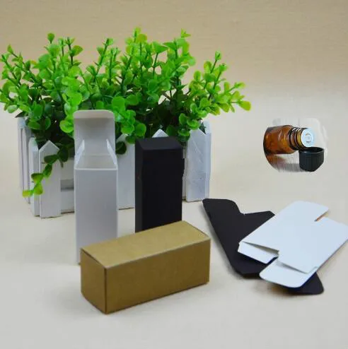 

100pcs/lot-10ml/15ml/20ml/30ml/50ml/100ml White Black Kraft Paper Box Essence Oil bottle Cosmetics Party Gift box valve tubes