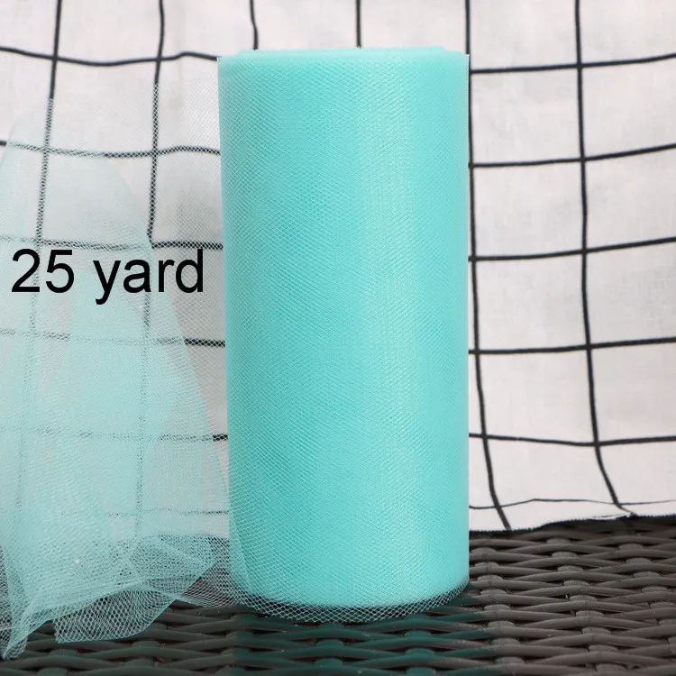 25yard tiffany blue Тюль рулон 15 см 100 ярдов рулон ткани катушки DIY юбка-пачка на праздник упаковка для подарка на день рождения свадьбы ребенка душ стол Декор вечерние сувениры - Цвет: 25yard tiffany blue