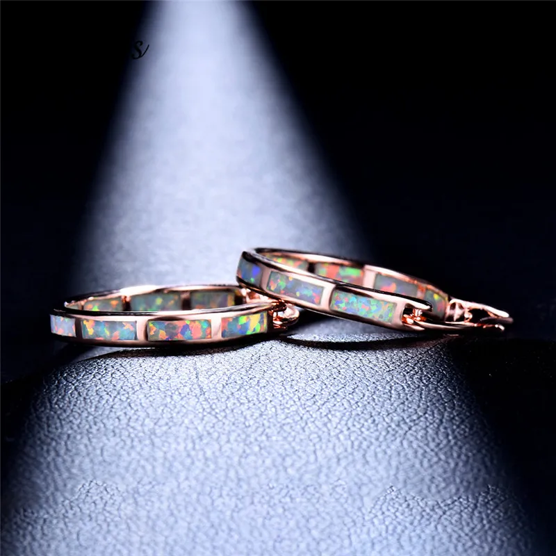 Серьги-гвоздики женские из розового золота с опалом | Украшения и аксессуары