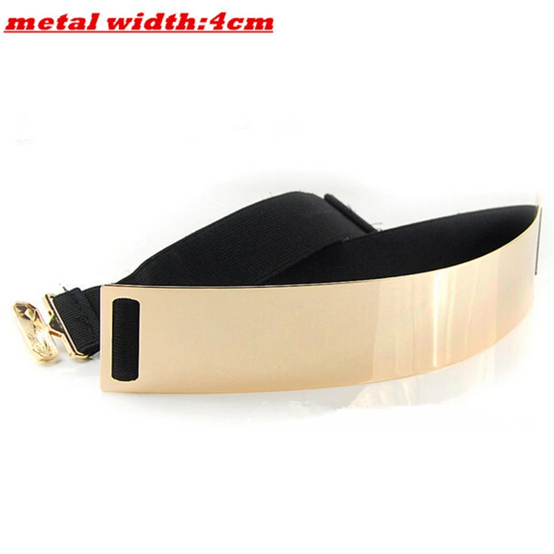 Новый Модный женский пояс эластичный зеркальный металлический блестящий