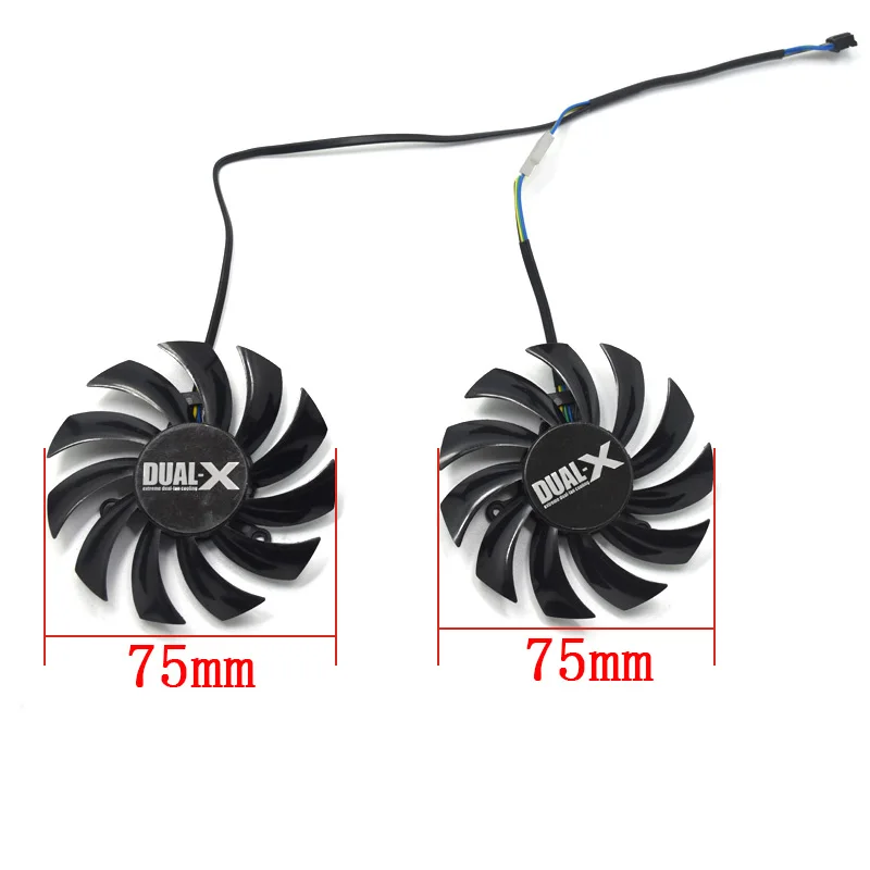 Вентилятор 75 мм FD7010H12S Dual X HD7850 4 контактный кулер для замены Sapphire 1 ГБ GDDR5 HD 7850 карты