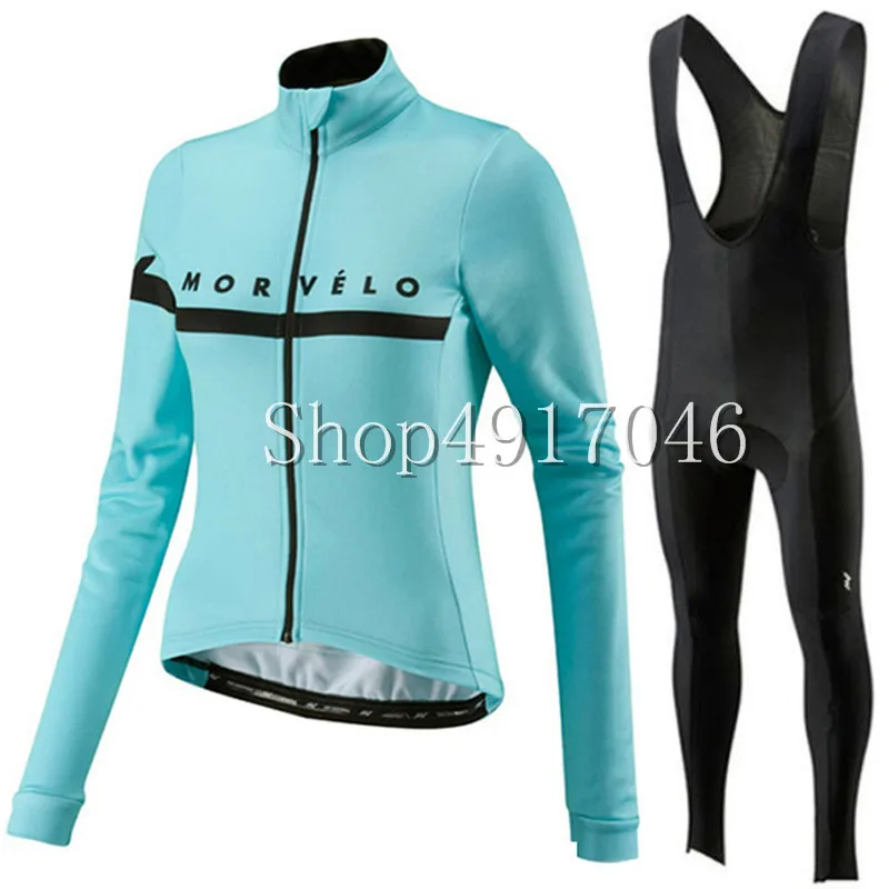 Morvelo Warm 2019 Winter Thermal Fleece Cycling Clothes women Jersey Suit Outdoor Riding Bike MTB Clothing Bib Pants Set | Спорт и