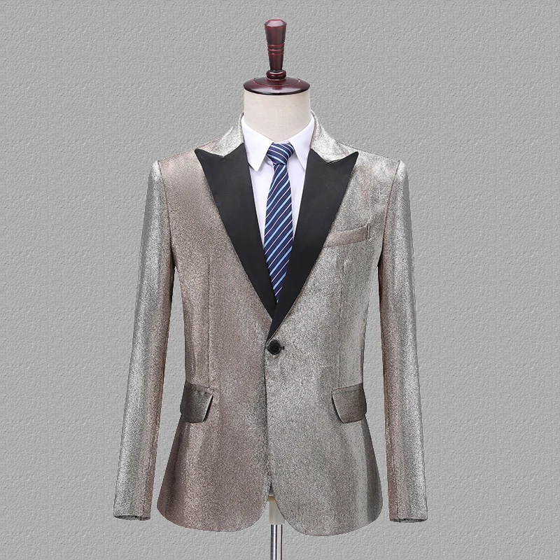 PYJTRL новые мужские изменить цвет Синий Золотой Фиолетовый Красный Slim Fit Блейзер Свадебные жениха выпускного вечера вечерние костюмы певцов