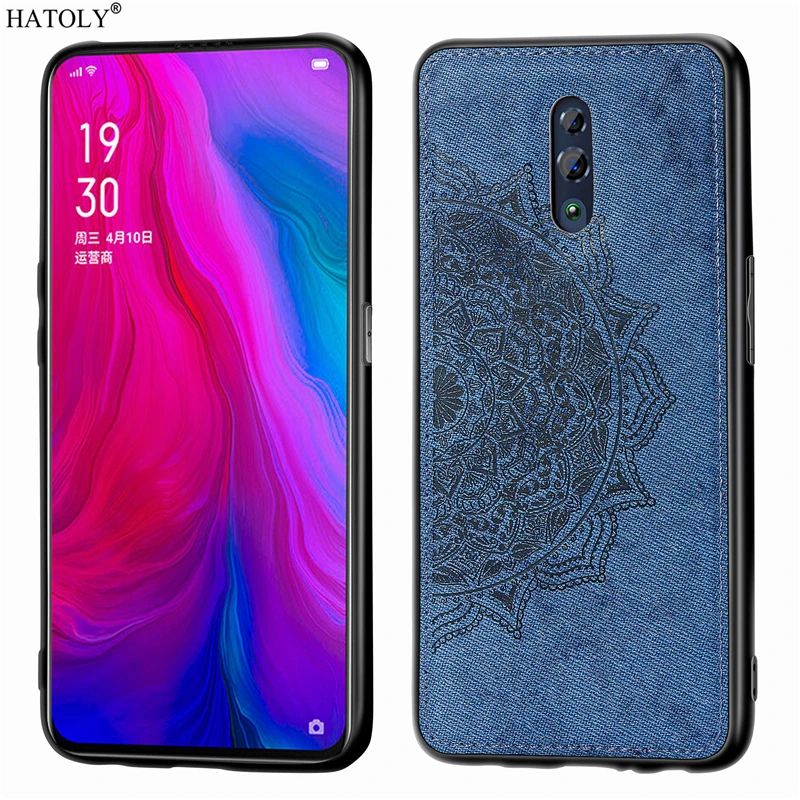 for cover oppo reno case 3d printed weave pattern phone back case for oppo reno tpu frame cloth fabric cover for oppo reno coque free global shipping