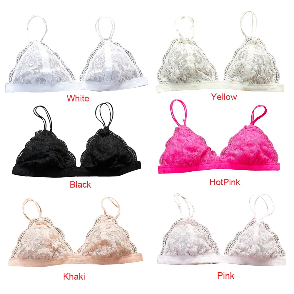 Кружево Bralette прозрачный Bralet Sexy Crop Top бюстгальтер без упаковки беспроводной See Through