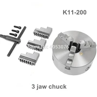 new cnc lathe chuck 3 jaw self centering 8 k11 200 200mm 3 jaws chuck for drilling milling machine with wrench and screws