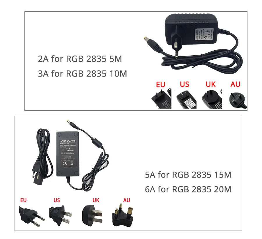 2835 SMD RGB LED Strip Lights 5M 10M 15M 20M no waterproof Flexible Ribbon Tape One Set+Touch Controller+DC 12V Power Supply | Лампы и