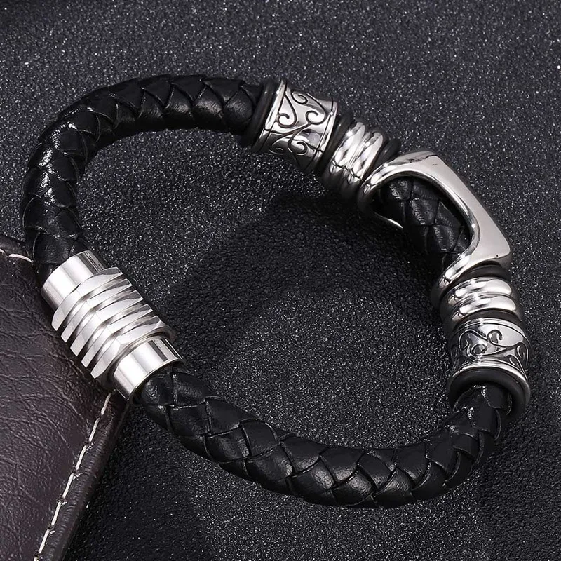 Мужские кожаные браслеты амулеты браслет мужские ювелирные изделия ручной